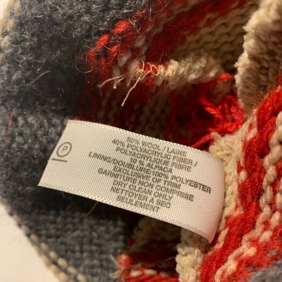 T-max Heat Wool/ Alpaca bend toque with red pompom - Picture 4 of 5